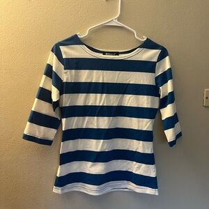 Blue and white Stripe Top